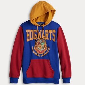 Harry Potter Hogwarts Blue and Gold Unisex Hoodie NWT